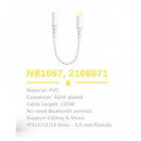ONE PLUS Adaptador Lightning/m a Jack 3.5MM/H NB1667 Blanco