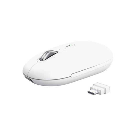 TRUST Raton Inalambrico Bluetooth SERON HYPERSCROLL Blanco Silencioso Recargable 26019