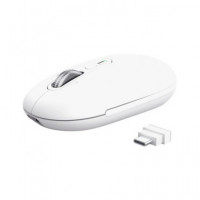 TRUST Raton Inalambrico BLUETOOTH Seron Hyperscroll Blanco Silencioso Recargable 26019