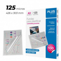 Fundas para Plastificar PLUS OFFICE A3 426X303 Mm 125 Micras