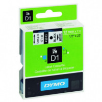 Cinta DYMO 12 Mm X 7 M Negro sobre Blanco 45013