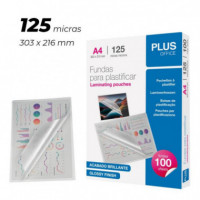 Fundas para Plastificar PLUS OFFICE A4 303X216 Mm 125 Micras