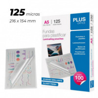 Fundas para Plastificar PLUS OFFICE A5 216X154 Mm 125 Micras