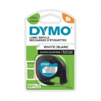 Cinta DYMO Tag de 12 Mm X 4 Metros de Plástico Blanco