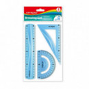Juego de Reglas Flexibles KEYROAD 20 Cm 3 Unidades
