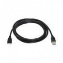 AISENS Cable Datos USB a a Micro USB Ancho para Disco Duro 2MTRS  A105-0044
