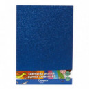 Cartulina A4 con Purpurina Azul Bolsa de 3 Unidades