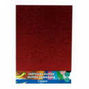 Cartulina A4 con Purpurina Roja 3 Unidades
