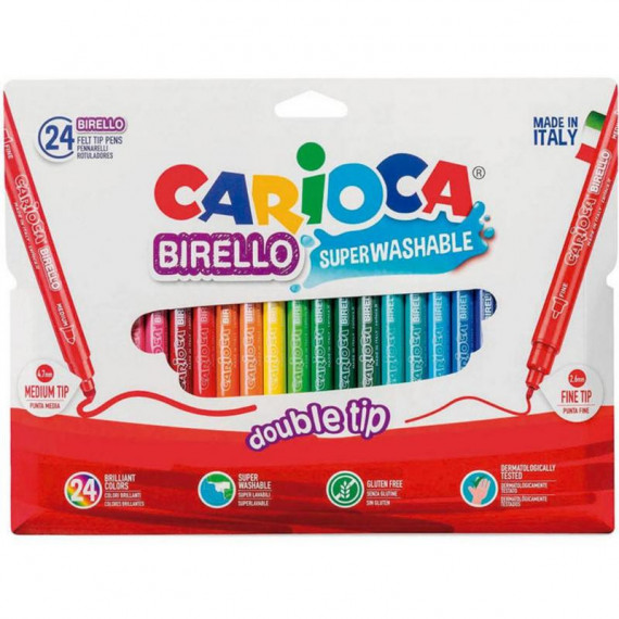 Rotulador CARIOCA Birello con Doble Punta 24 Unidades
