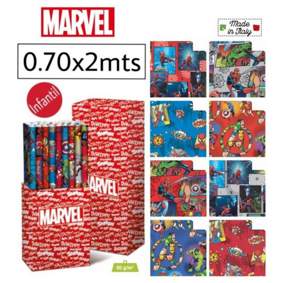 Papel de Regalo MARVEL 0,70 X 2 Metros