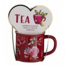 Taza de Flores con Té