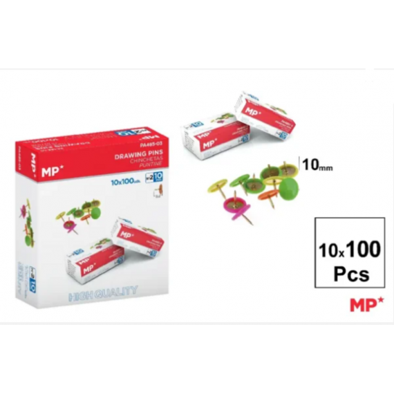Chinchetas de Colores Caja de 100 Unidades