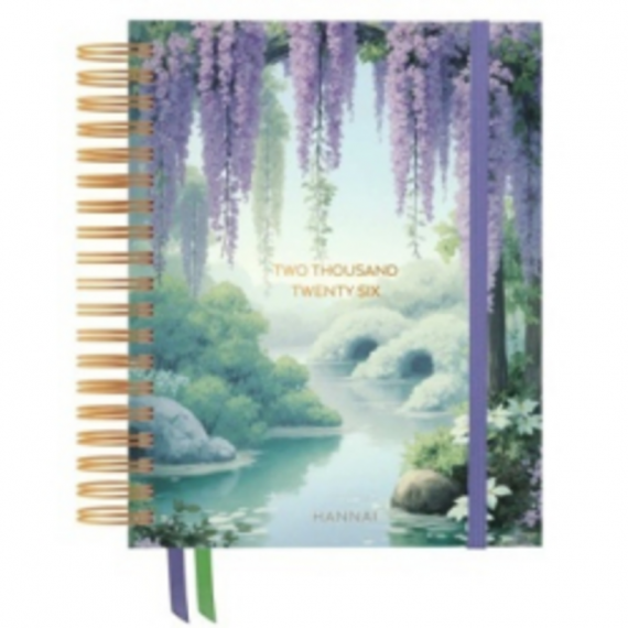 Agenda Anual 2026 Semana Vista Wire-o Wisteria Dreams  ERIK