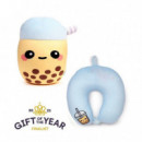 Almohada de Viaje y Peluche 2 en 1 Swapseazzz Boba Té con Burbujas FOODIEMALS