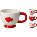 Taza de Dolomita con Corazones 500 Ml 3 Modelos