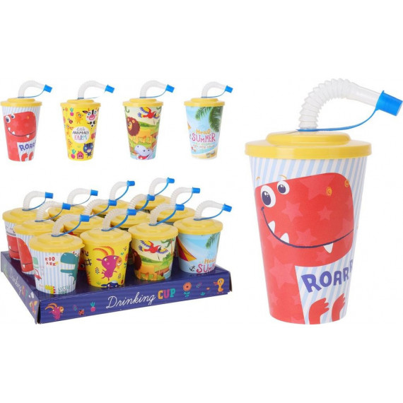 Vaso con Pajita Infantil 4 Modelos Surtidos