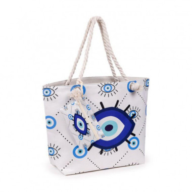 Bolso de Tela Ojo Turco Blanco BBAG12