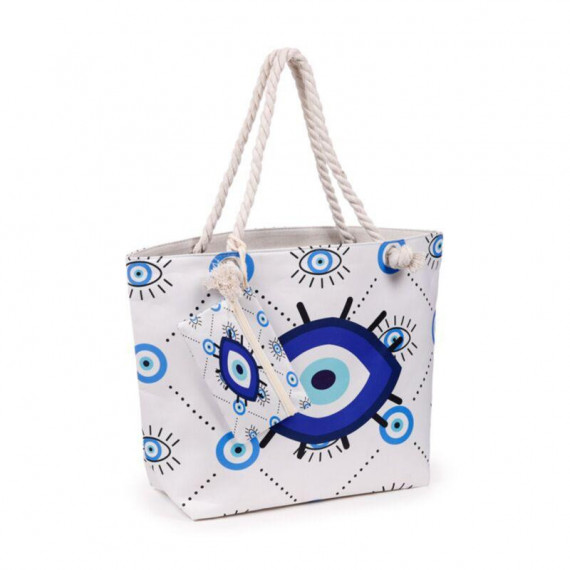 Bolso de Tela Ojo Turco Blanco BBAG12