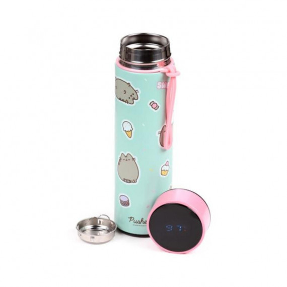 Botella Termo con Termómetro Gato PUSHEEN 450 Ml