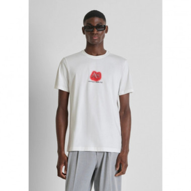Camiseta de corte regular en punto de algod&oacute;n ligero con estampado de Antony Morato