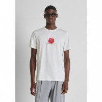 Camiseta de Corte Regular en Punto de Algodón Ligero con Estampado de ANTONY MORATO