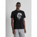 Camiseta en punto de algodón ligero con estampado de tigre Antony Morato