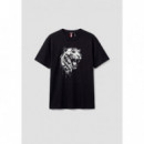 Camiseta en punto de algodón ligero con estampado de tigre Antony Morato