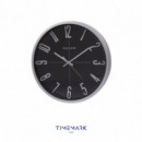 Reloj de Pared Timemark CL17 Negro y Plateado de 34 cm