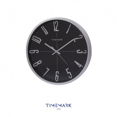 Reloj de Pared Timemark CL17 Negro y Plateado de 34 cm