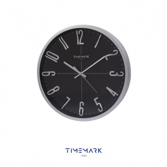 Reloj de Pared Timemark CL17 Negro y Plateado de 34 cm
