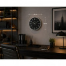 Reloj de Pared Timemark CL17 Negro y Plateado de 34 cm