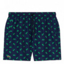 Short de Baño con Estampado de Cocodrilos  LACOSTE