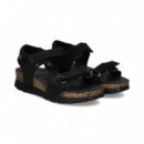 Sandalia Velcro/argolla Grass Negro  PANAMA JACK