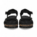 Sandalia Velcro/argolla Grass Negro  PANAMA JACK