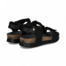 Sandalia Velcro/argolla Grass Negro  PANAMA JACK