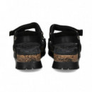 Sandalia Velcro/argolla Grass Negro  PANAMA JACK