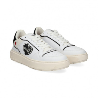 Corazon Negro Deportivo Blanco  LOVE MOSCHINO