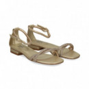 SANDALIA ENTRELAZADA STRASS PLATA