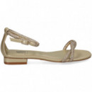 SANDALIA ENTRELAZADA STRASS PLATA