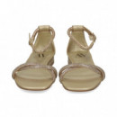 SANDALIA ENTRELAZADA STRASS PLATA