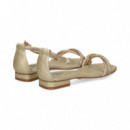 SANDALIA ENTRELAZADA STRASS PLATA
