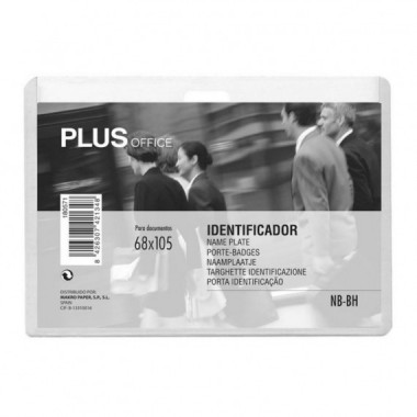 Identificador R&iacute;gido de Polipropileno 68x105 mm Horizontal con Pinza o Cinta 50 Unidades