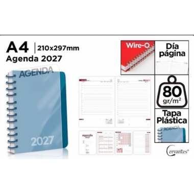 Agenda 2027 de Oficina A4 de Polipropileno Azul