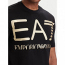 T-shirt AF27188 Black / Logo Gold  EA7 EMPORIO ARMANI 7