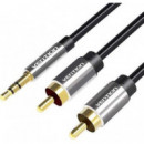 Cable Estereo VENTION Jack 3.5/M - 2X Rca/m 2M Black