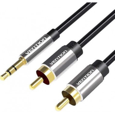 Cable Estereo VENTION Jack 3.5/M - 2X Rca/m 2M Black