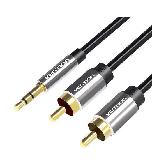 Cable Estereo VENTION Jack 3.5/M - 2X Rca/m 2M Black