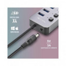 NGS Hub USB 8 Puertos 3.0 5GBPS con Interruptor y Alimentacion Ihub