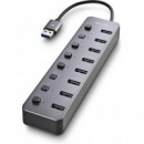 NGS Hub USB 8 Puertos 3.0 5GBPS con Interruptor y Alimentacion Ihub