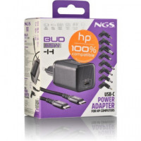 NGS Cargador para Portatil Hp Tipo C 65W con 6 Clavijas